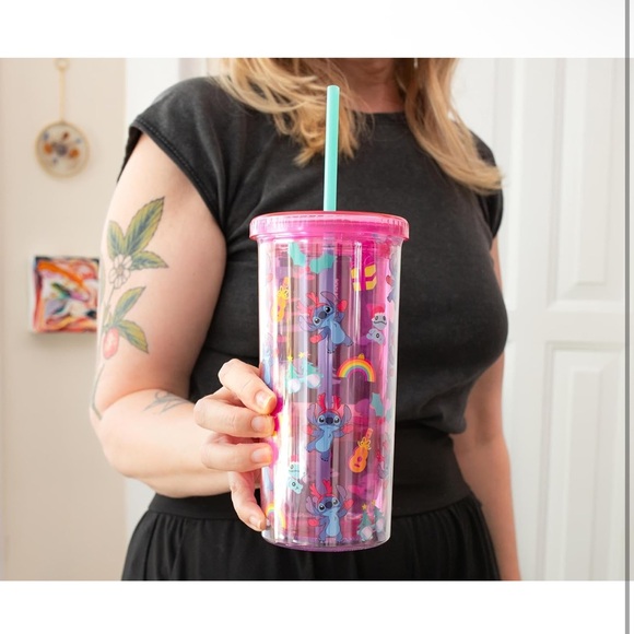 Disney Pink Stitch Holiday Tumbler with Straw - Picture 7 of 7